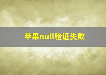 苹果null验证失败