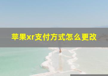 苹果xr支付方式怎么更改