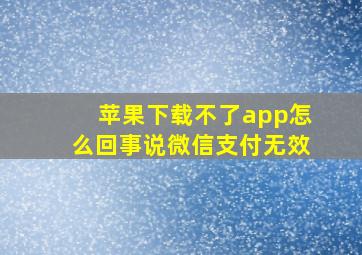 苹果下载不了app怎么回事说微信支付无效