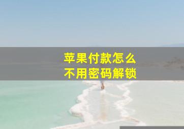 苹果付款怎么不用密码解锁