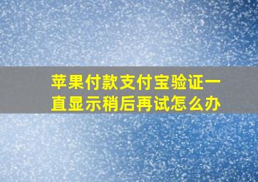 苹果付款支付宝验证一直显示稍后再试怎么办