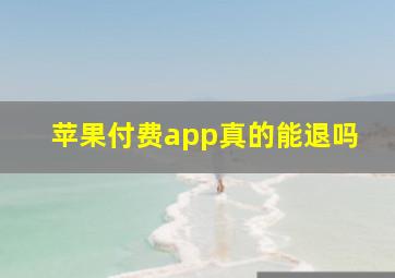 苹果付费app真的能退吗