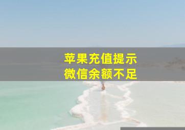 苹果充值提示微信余额不足