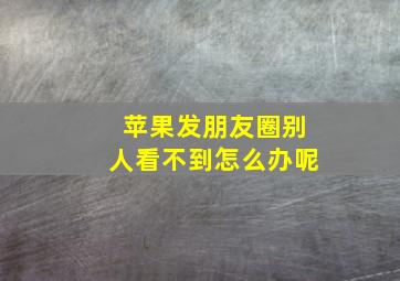 苹果发朋友圈别人看不到怎么办呢