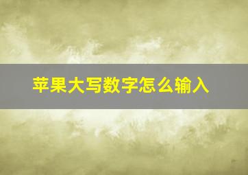 苹果大写数字怎么输入