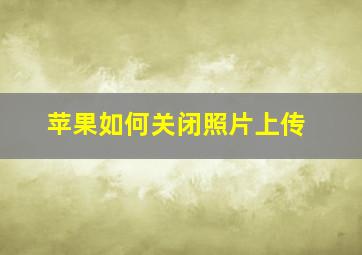 苹果如何关闭照片上传