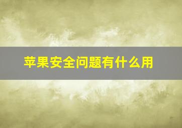 苹果安全问题有什么用