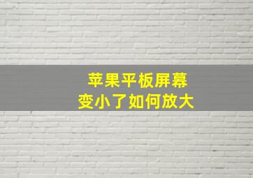 苹果平板屏幕变小了如何放大