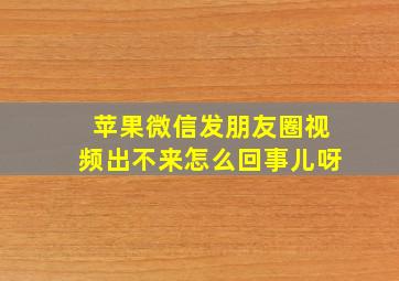 苹果微信发朋友圈视频出不来怎么回事儿呀