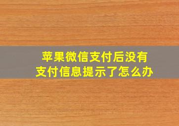 苹果微信支付后没有支付信息提示了怎么办