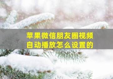 苹果微信朋友圈视频自动播放怎么设置的