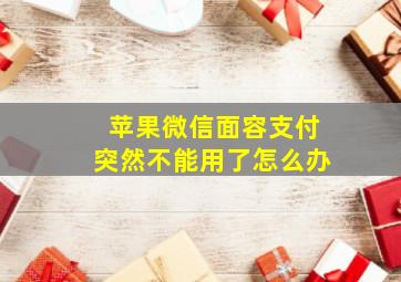 苹果微信面容支付突然不能用了怎么办