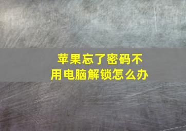 苹果忘了密码不用电脑解锁怎么办