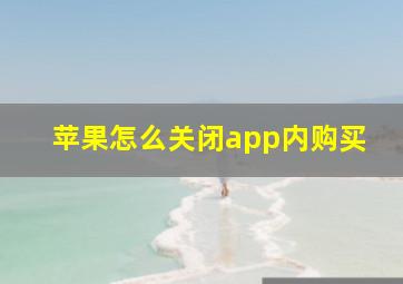 苹果怎么关闭app内购买