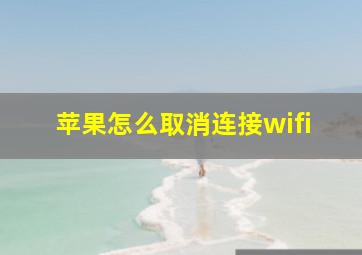 苹果怎么取消连接wifi