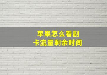 苹果怎么看副卡流量剩余时间