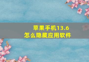 苹果手机13.6怎么隐藏应用软件