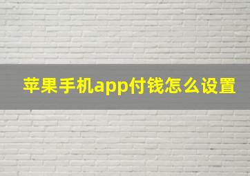 苹果手机app付钱怎么设置