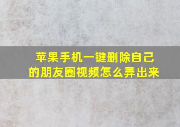 苹果手机一键删除自己的朋友圈视频怎么弄出来