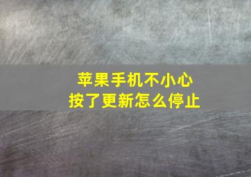 苹果手机不小心按了更新怎么停止