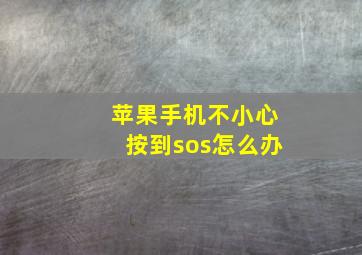 苹果手机不小心按到sos怎么办