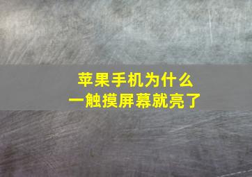 苹果手机为什么一触摸屏幕就亮了