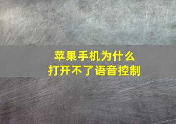 苹果手机为什么打开不了语音控制