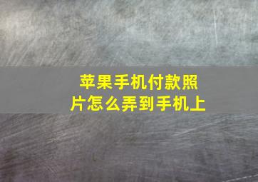 苹果手机付款照片怎么弄到手机上