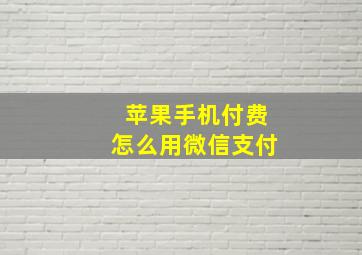 苹果手机付费怎么用微信支付