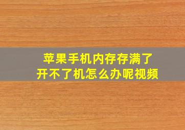 苹果手机内存存满了开不了机怎么办呢视频