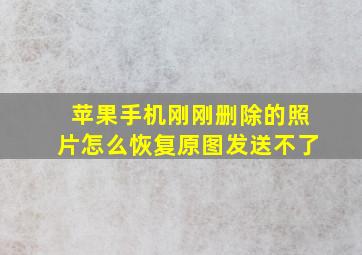 苹果手机刚刚删除的照片怎么恢复原图发送不了