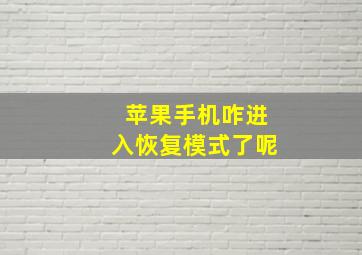 苹果手机咋进入恢复模式了呢