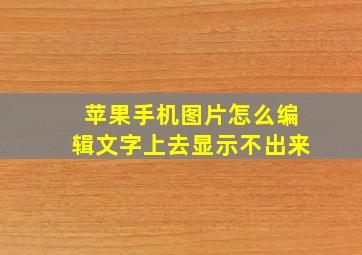 苹果手机图片怎么编辑文字上去显示不出来