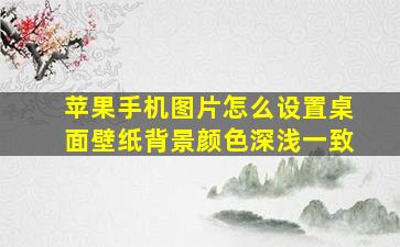 苹果手机图片怎么设置桌面壁纸背景颜色深浅一致