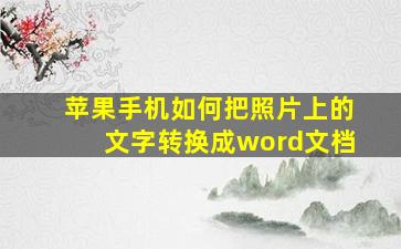 苹果手机如何把照片上的文字转换成word文档