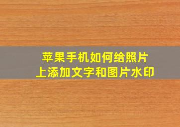 苹果手机如何给照片上添加文字和图片水印