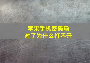 苹果手机密码输对了为什么打不开