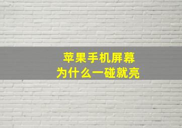 苹果手机屏幕为什么一碰就亮