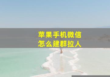 苹果手机微信怎么建群拉人