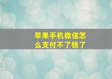 苹果手机微信怎么支付不了钱了