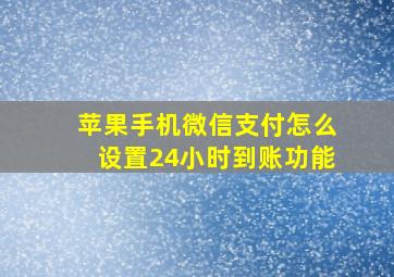 苹果手机微信支付怎么设置24小时到账功能