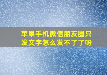 苹果手机微信朋友圈只发文字怎么发不了了呀