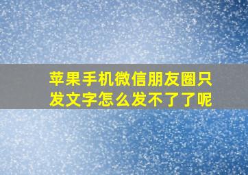 苹果手机微信朋友圈只发文字怎么发不了了呢