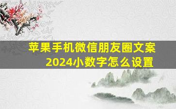 苹果手机微信朋友圈文案2024小数字怎么设置