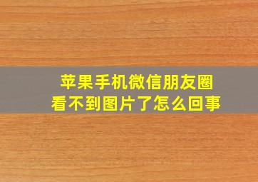 苹果手机微信朋友圈看不到图片了怎么回事