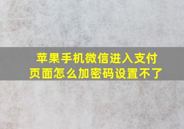 苹果手机微信进入支付页面怎么加密码设置不了