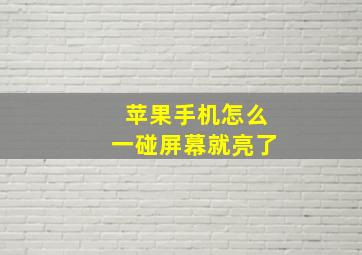 苹果手机怎么一碰屏幕就亮了