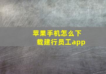 苹果手机怎么下载建行员工app