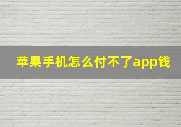 苹果手机怎么付不了app钱