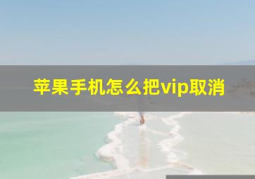 苹果手机怎么把vip取消